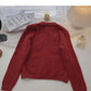 Small retro Silk Scarf Lace up round neck design top  5853
