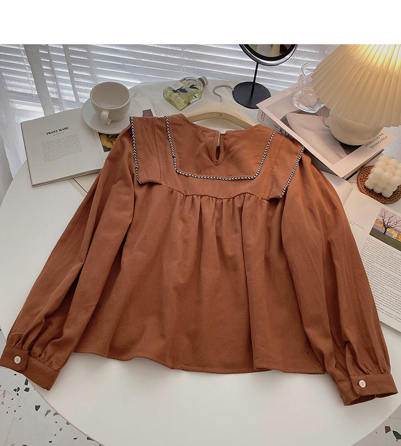 Dünnes Retro-Langarmhemd im koreanischen Stil 6319