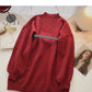 Korean style Hong Kong style retro long sleeve skirt top with belt  5971