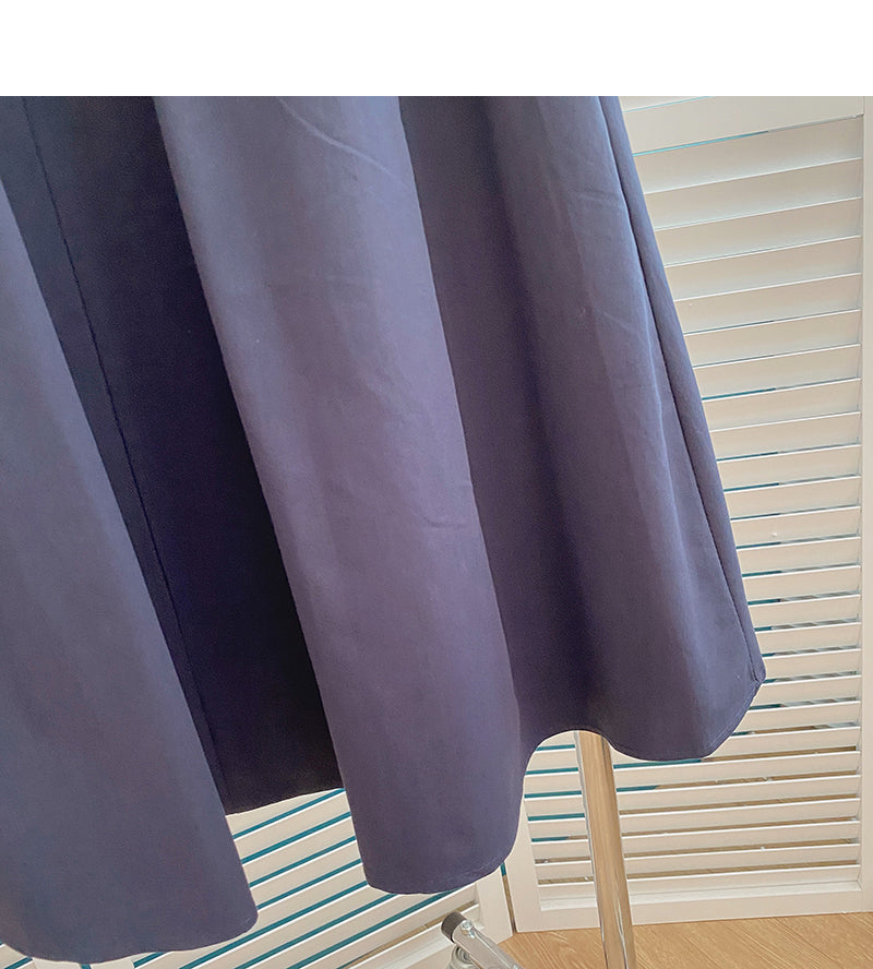 Hong Kong style high waist medium length A-shaped umbrella skirt  5830