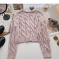 Knitted twist sweater Korean version lazy style  6129