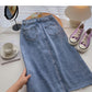 Koreanische Version des Rocks 5702 in A-Linie mit hoher Taille und geteilter Taille im Hongkong-Stil