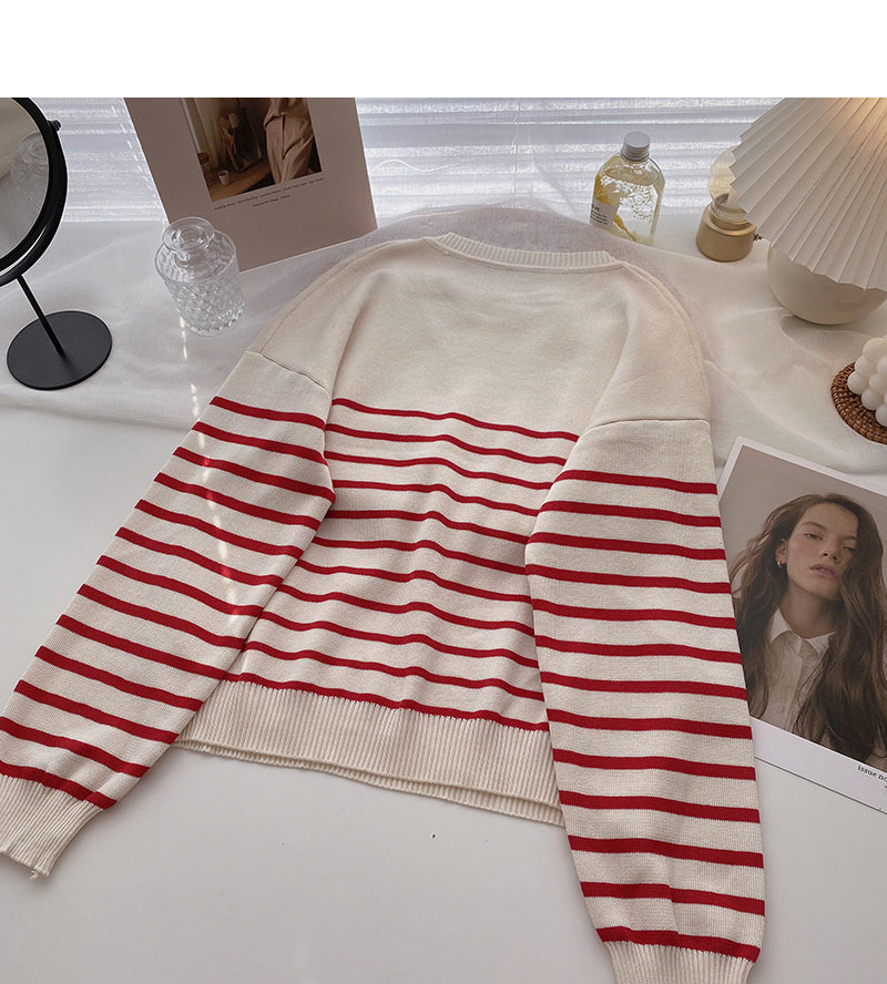 Langarm-Pullover mit Rundhalsausschnitt 6526