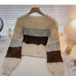 Korean minority retro single breasted round neck sweater  5862