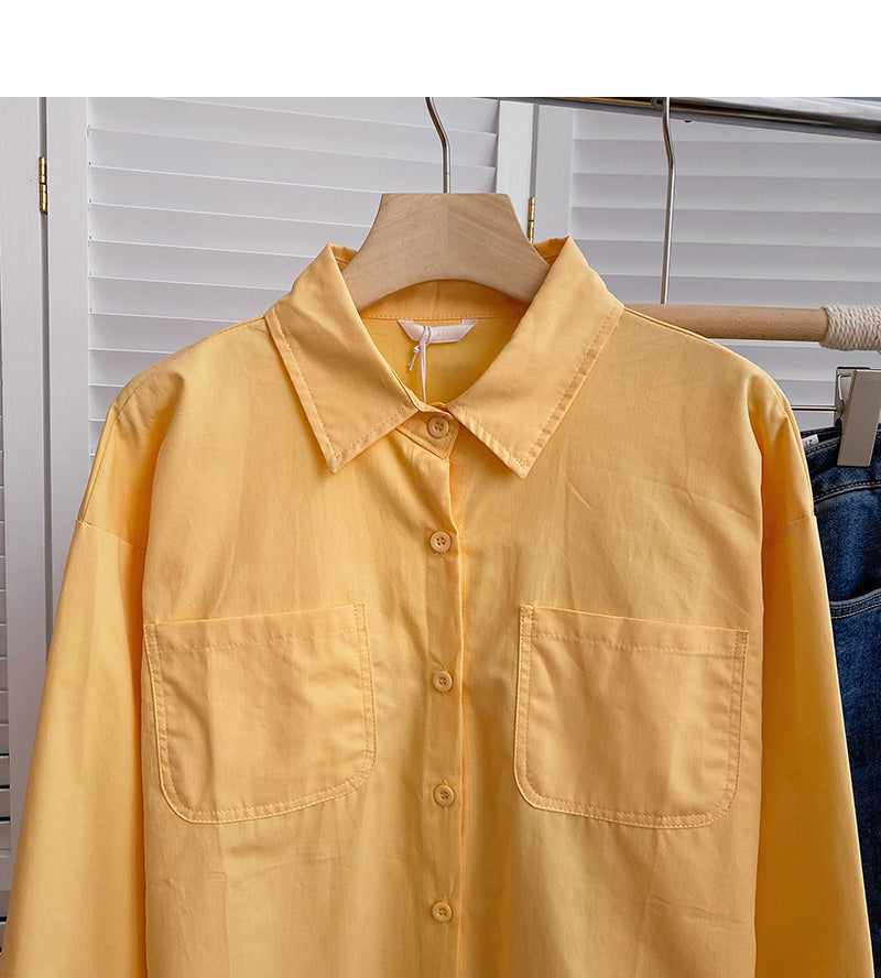 Solid shirt versatile casual design  6394