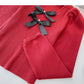 Bow Vintage French sweater slim long sleeve top  6524