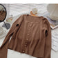 Long sleeve Pullover small square neck sweater  6636