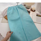 Small man, foreign style, versatile, high waist, back split A-line skirt  5754