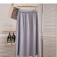 Solid color versatile high waist skirt  5825