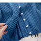 Korean minority design simple casual single breasted long sleeved top  6572
