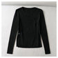 Design sense irregular round neck slim fit pure color versatile knitted cardigan  7367