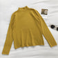 Stehkragen-Pullover Damen Solid Slim Langarm Pullover Top 6454