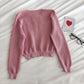 Neues koreanisches Casual-Ins-Faul-Langarm-Pullover-Top 6476