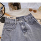 New Korean version of Hong Kong Style versatile slim split high waist skirt  5403