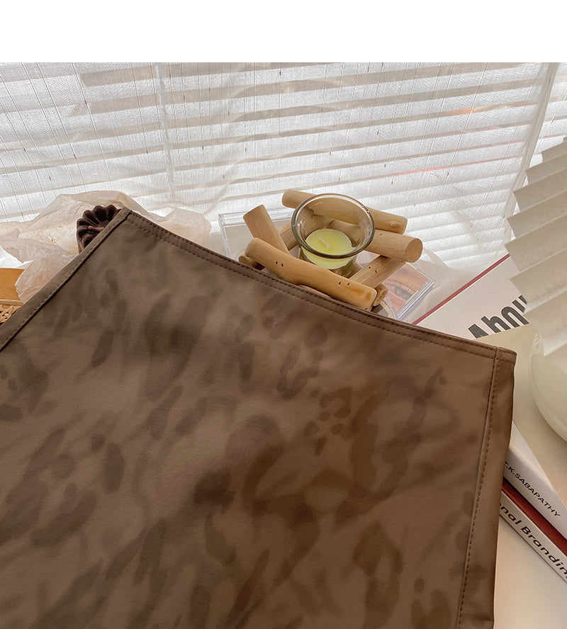 Neuer A-förmiger Freizeit-Lederrock mit hoher Taille im Hafenstil Trend 5508