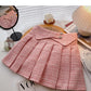Korean version design shows thin high waist tweed A-shaped plaid skirt  5502