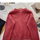 Pull vintage en maille à col rond et boutonnage simple 6174