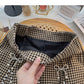 Design sense nail bead a-word high waist slim fashion thousand bird check short skirt  5512