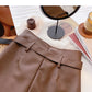 Korean fashion irregular button high waist thin wrap hip leather skirt  5532