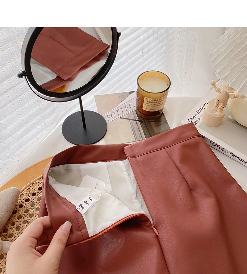 Jupe plissée taille haute fine au design rétro 5561