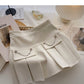 Pleated half length skirt age personalized chain high waist A-line skirt  5373