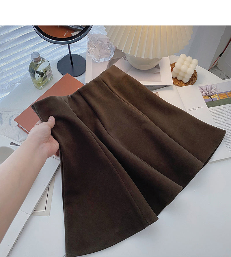 Neuer koreanischer Mode-Temperament fauler Freizeit-A-Wort-Rock mit hoher Taille 5432