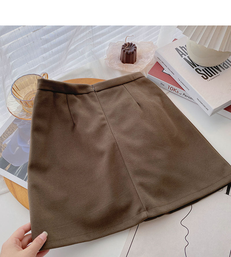 Nouvelle tendance coréenne rétro personnalisée petite jupe à poches 5527
