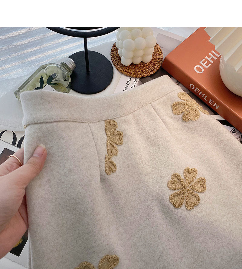 Jupe rétro en jacquard floqué, jupe trapèze slim taille haute 5459
