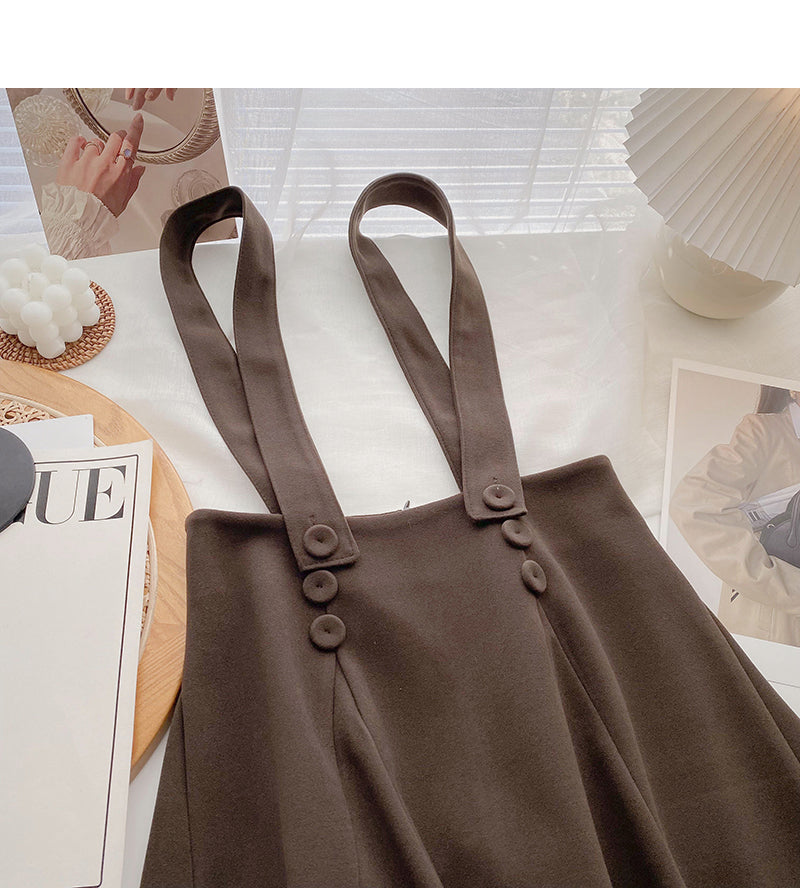 Woolen skirt high waist A-line umbrella skirt 5376
