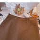 Slim temperament, versatile casual bag hip high waist A-line skirt  5387