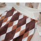Retro lazy contrast color rhombic lattice Thin High Waist Hip Wrap Skirt  5369