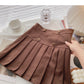 Double breasted decorative high waist design sense of aging retro A-line skirt  5444