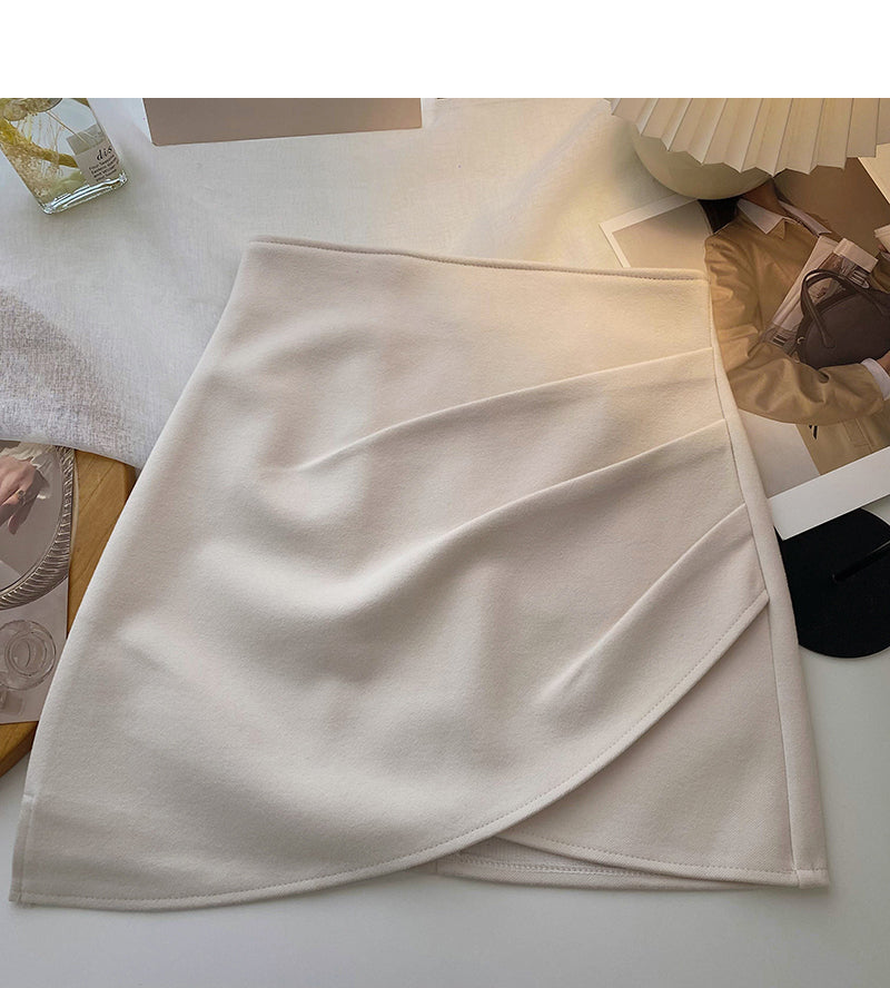Personalized irregular design wrinkled High Waist Hip Wrap Skirt  5306