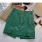 Irregular design single breasted high waist A-line skirt  5451