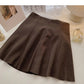 Korean fashion versatile solid color slim high waist pleated skirt  5419