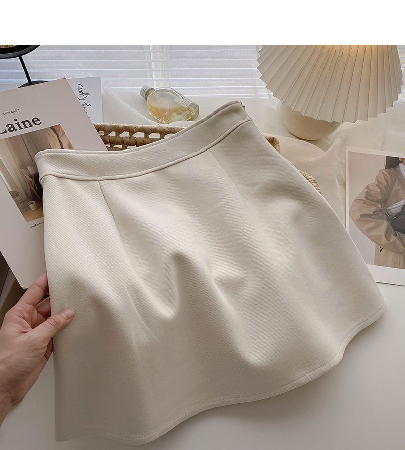 Pleated half length skirt age personalized chain high waist A-line skirt  5373