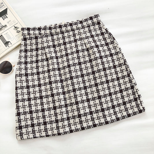 Sweet plaid skirt, retro, slim and anti light A-line skirt  5308