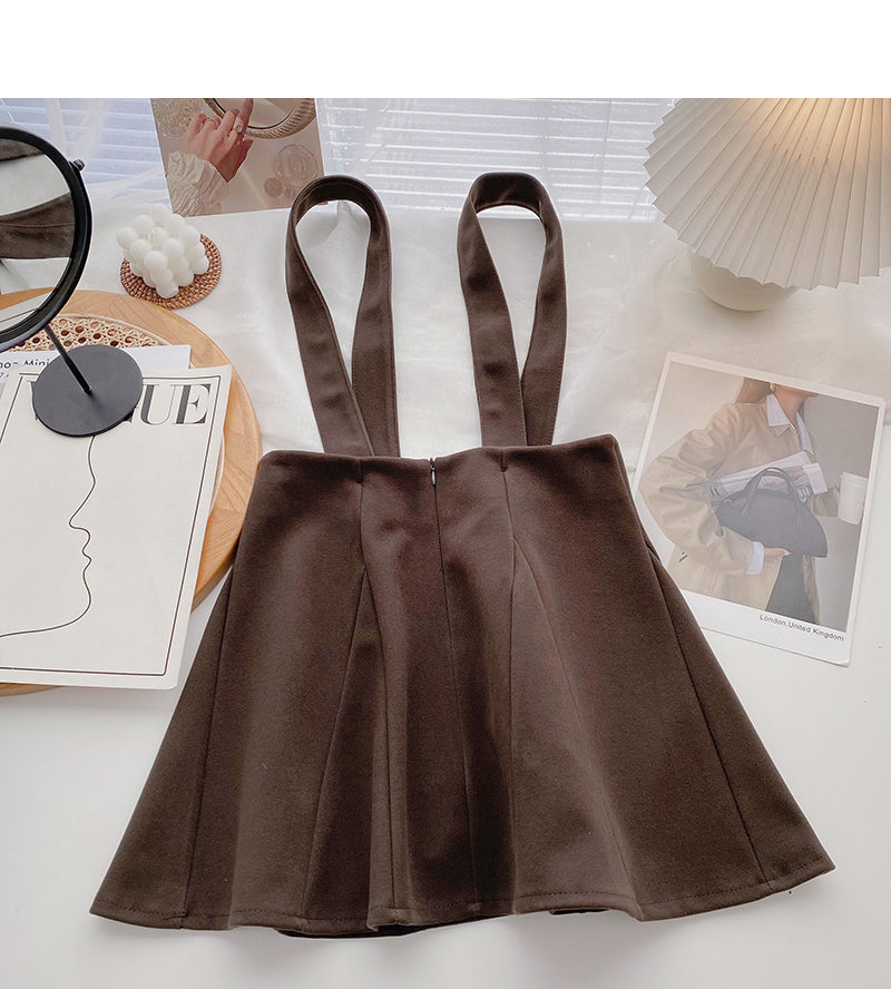 Woolen skirt high waist A-line umbrella skirt 5376