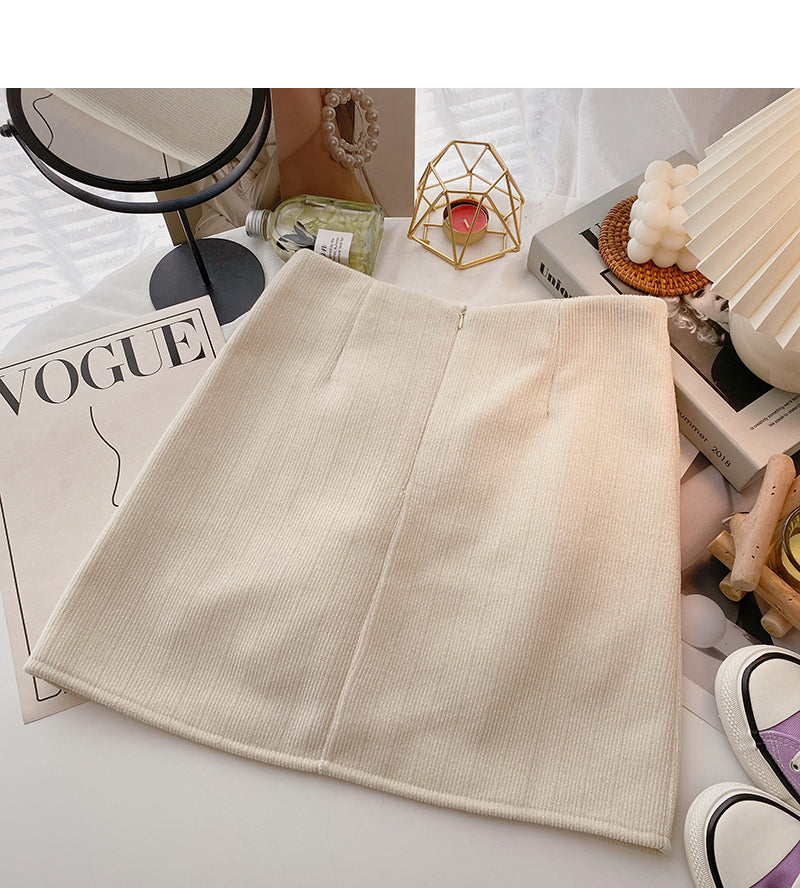 Retro irregular pleated high waist skirt  5379