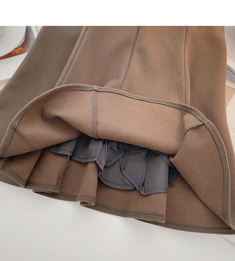 Neuer koreanischer Mode-Temperament fauler Freizeit-A-Wort-Rock mit hoher Taille 5432