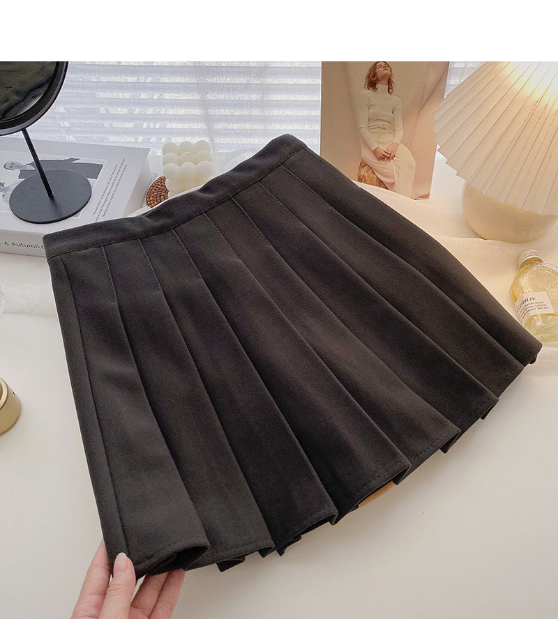 Pleated skirt high waist casual skirt  5338
