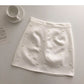 Korean Vintage nail bead bow solid A-line skirt  5317