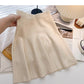 Knitted skirt, versatile pleated high waist A-line skirt  5339