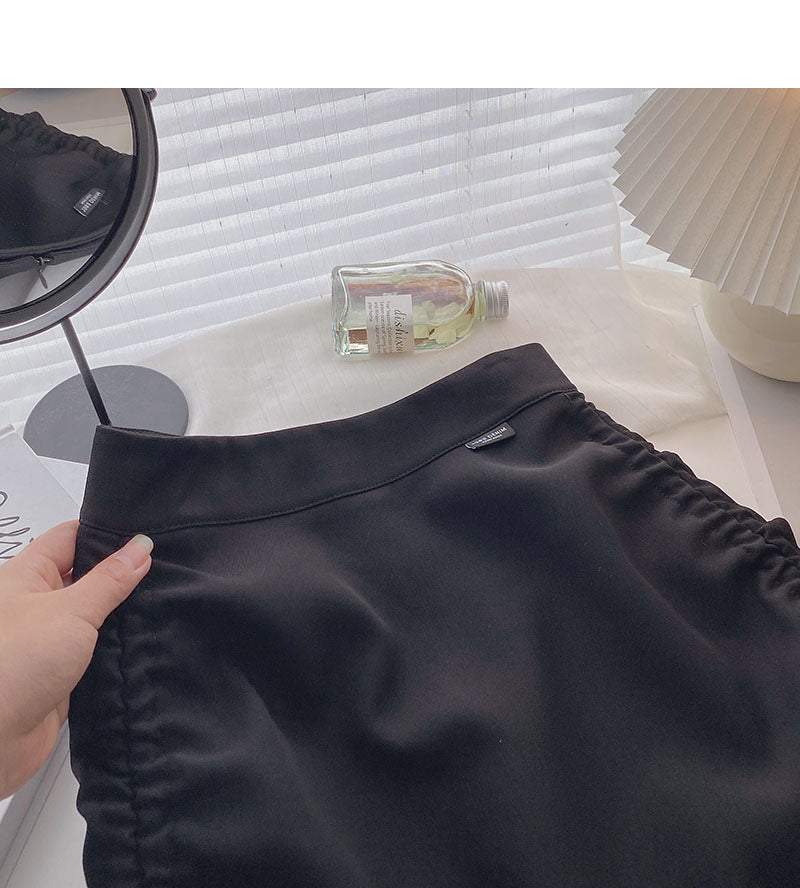 High waist drawcord strap design Hip Wrap Skirt  5280