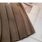Simple age reducing solid color high waist thin pleated skirt  5474