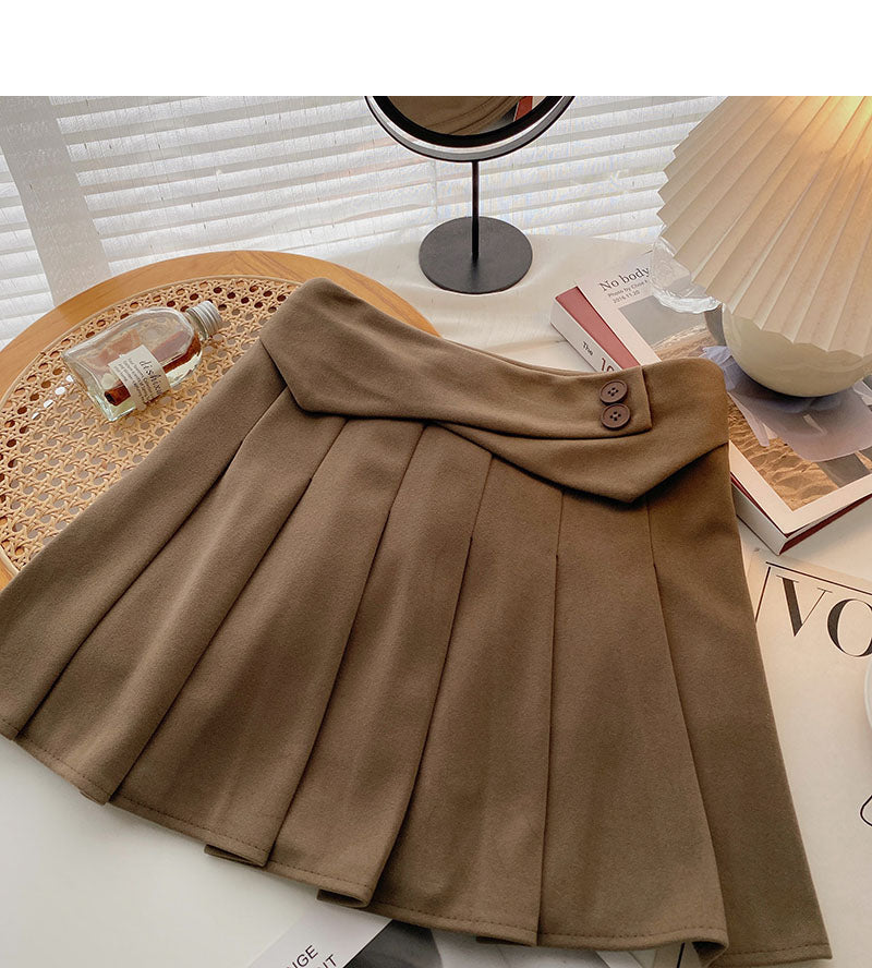 Faltenrock für Frauen, schmale Mode, hohe Taille, A-Linienrock, Mode 5440