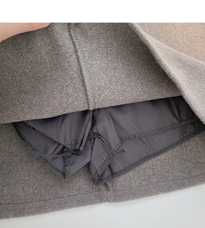 Versatile high waist wrap hip slim A-line skirt  5479