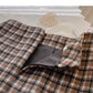 Aging Hong Kong style retro contrast checkered high waist A-line skirt  5475