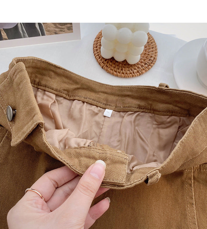 Fashion Hong Kong style leisure Retro High Waist Skirt  5487