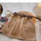 New Korean small casual retro solid high waist elastic skirt  5307